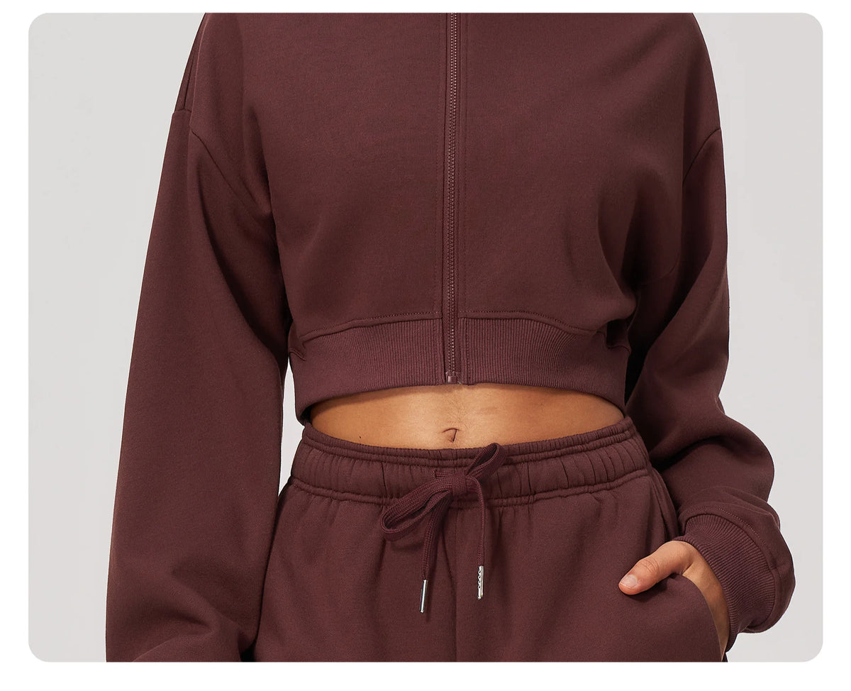 Loose Yoga Shirts Women's Keep Warm Gym Fitness Zipper Long Sleeve Outdoor Running Cycling Jacket Female Workout Long Shirts — view 11