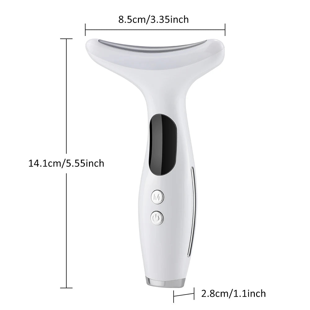7 Colors LED Lights Neck Face Beauty Device EMS Vibration Massage Improve Neck Lines Anti Wrinkle Face Lifting Machine Tool