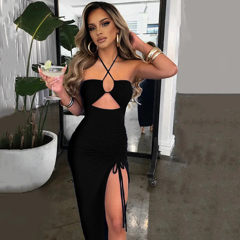 Sleeveless Sexy Female Midi Backless Dresses Slim Night Club Party Women's Dress Bodycon Vestidos Elegantes Para Mujer — view 15