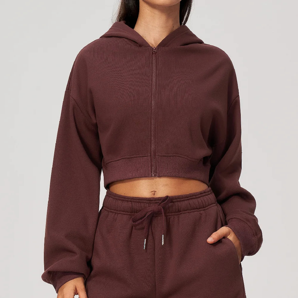Loose Yoga Shirts Women's Keep Warm Gym Fitness Zipper Long Sleeve Outdoor Running Cycling Jacket Female Workout Long Shirts — view 4