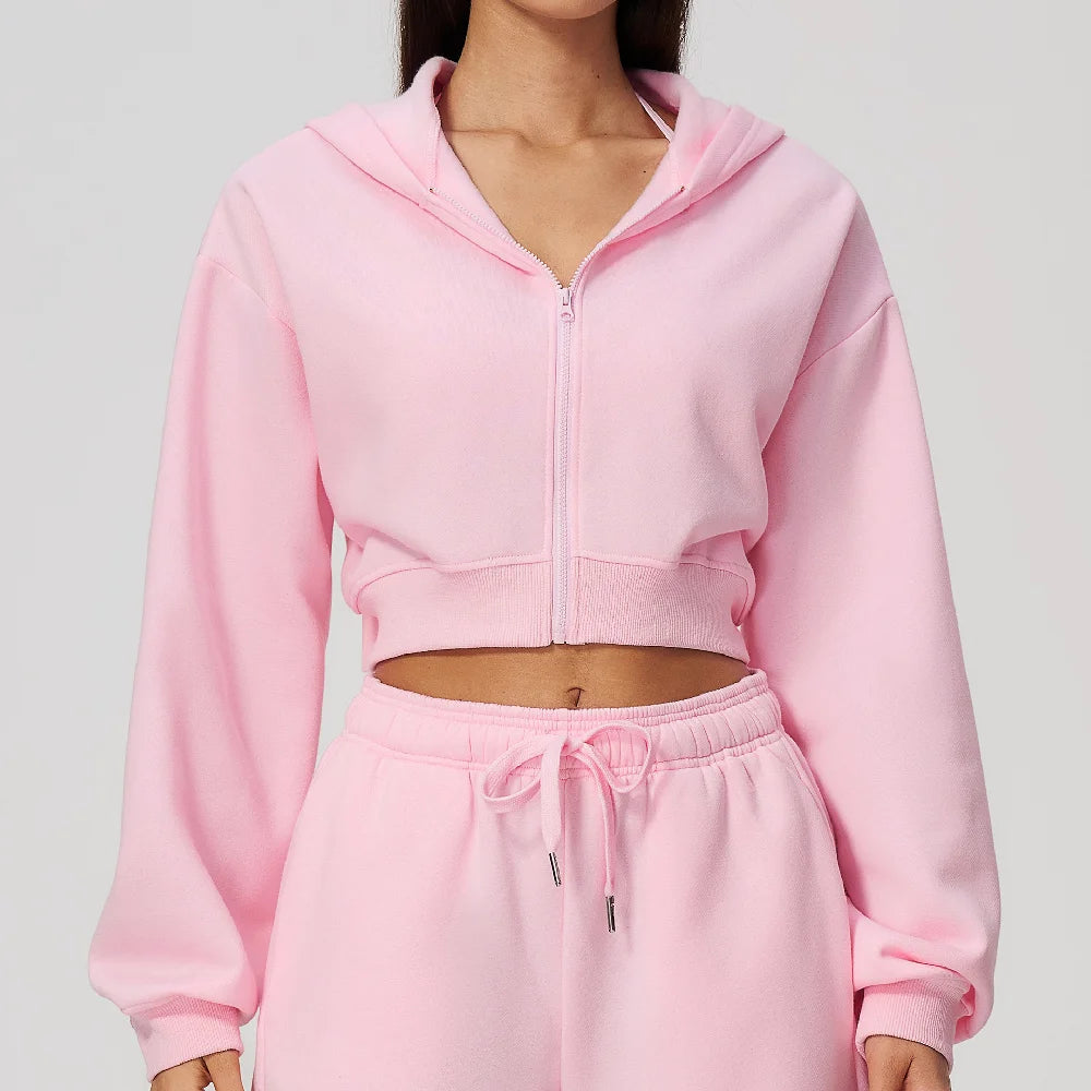 Loose Yoga Shirts Women's Keep Warm Gym Fitness Zipper Long Sleeve Outdoor Running Cycling Jacket Female Workout Long Shirts — view 6