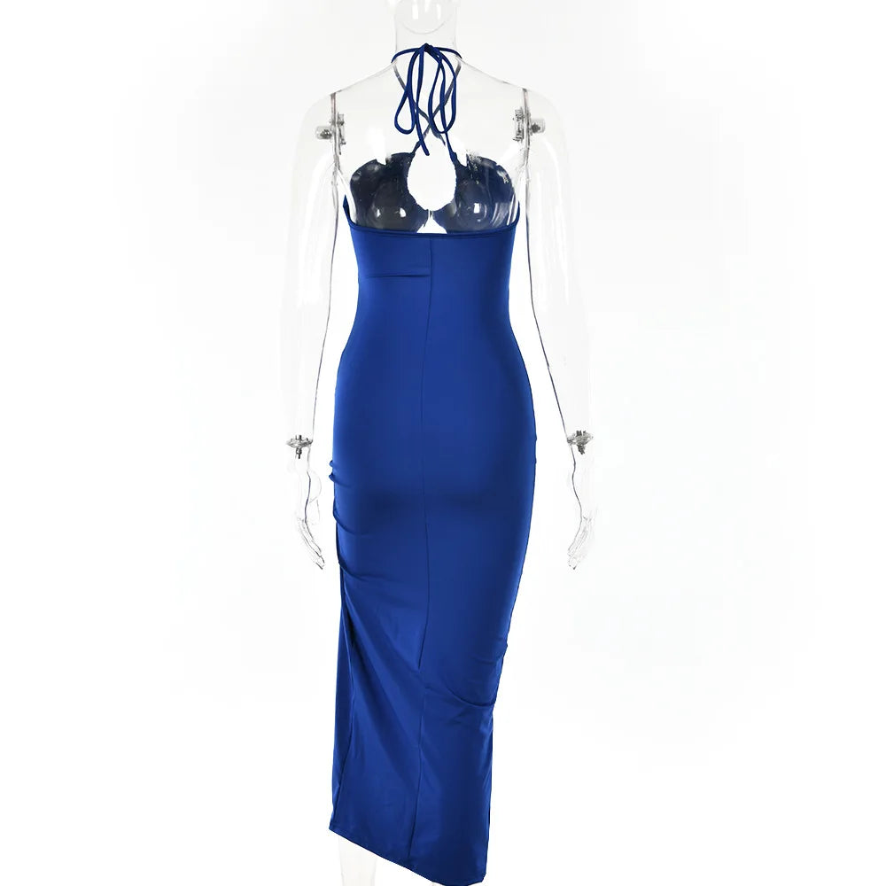Sleeveless Sexy Female Midi Backless Dresses Slim Night Club Party Women's Dress Bodycon Vestidos Elegantes Para Mujer — view 18