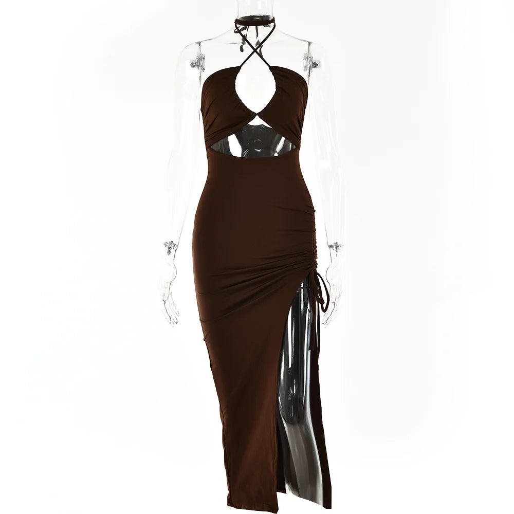 Sleeveless Sexy Female Midi Backless Dresses Slim Night Club Party Women's Dress Bodycon Vestidos Elegantes Para Mujer — view 19