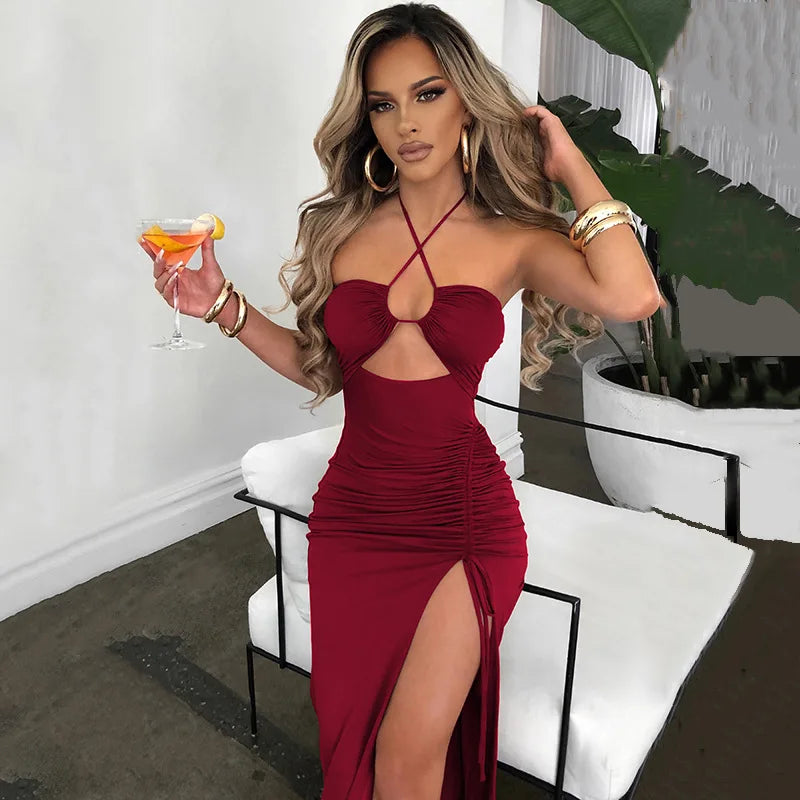 Sleeveless Sexy Female Midi Backless Dresses Slim Night Club Party Women's Dress Bodycon Vestidos Elegantes Para Mujer — view 16