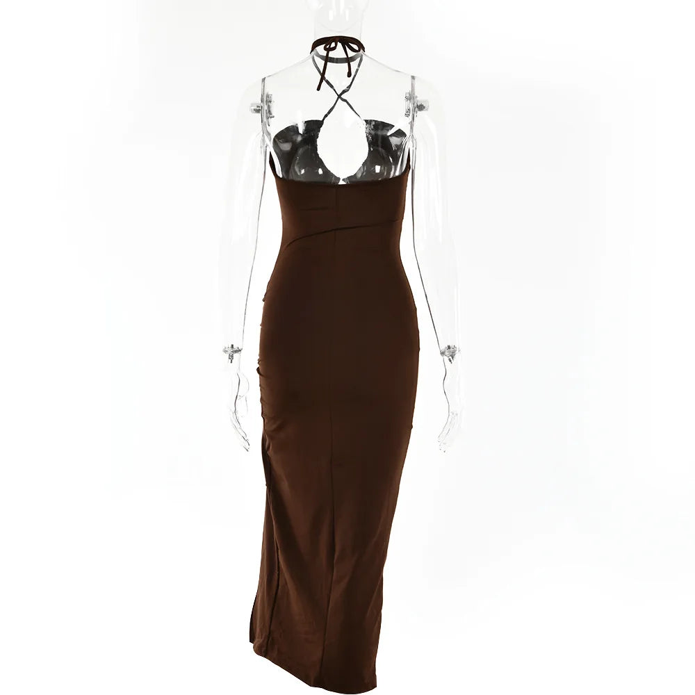Sleeveless Sexy Female Midi Backless Dresses Slim Night Club Party Women's Dress Bodycon Vestidos Elegantes Para Mujer — view 21